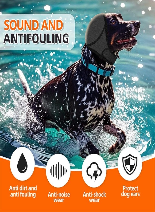 Qpets واقيات أذن للكلاب من كيو بيتس®، غطاء أذن مهدئ، واقي أذن للكلاب مع حزام ذقن قابل للتعديل، غطاء رأس لتخفيف القلق وتقليل الضوضاء، غطاء أذن واقي للأكل والسباحة والعلاج، مقاس متوسط - Image 5